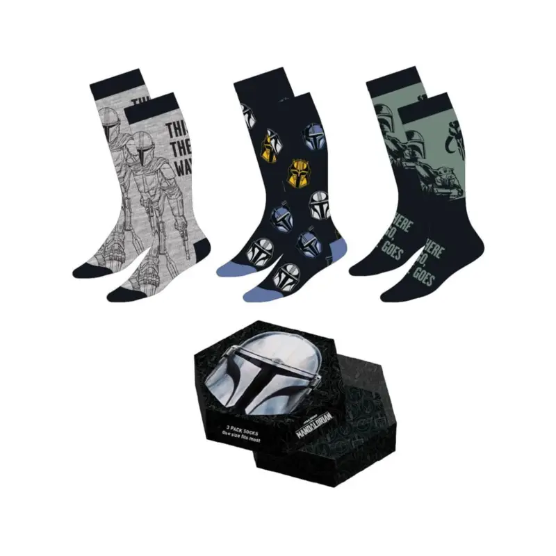 Korting Star Wars: The Mandalorian 3-pack of Mandalorian socks 38-45