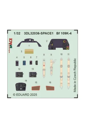 Eduard 3dl32036 space bf 109k-4 space (for kotare) 1/32 Schaalmodel Actieprijs