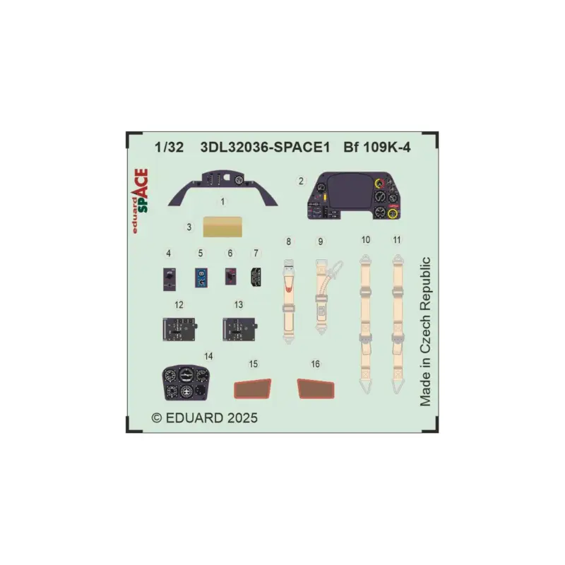 Eduard 3dl32036 space bf 109k-4 space (for kotare) 1/32 Schaalmodel Actieprijs