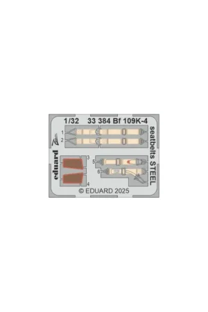 Eduard 33384 zoom set bf 109k-4 seatbelts steel (for kotare) 1/32 Schaalmodel Hete Deal