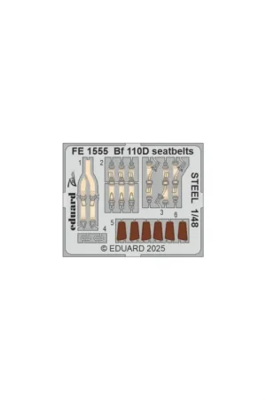 Actieprijs Decal Bf 110D seatbelts STEEL 1/48