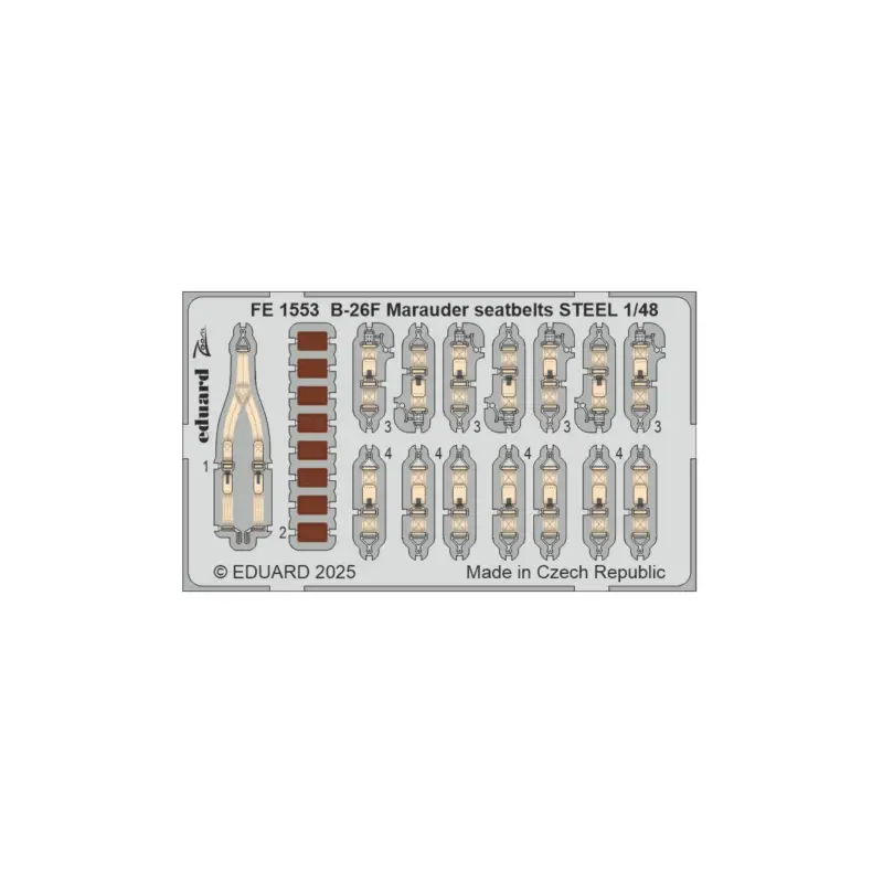 Decal B-26F Marauder seatbelts STEEL 1/48 Speciale Aanbieding
