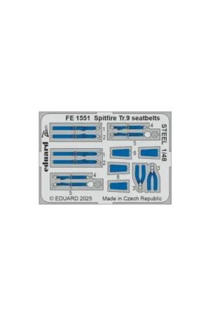Decal Spitfire Tr.9 seatbelts STEEL 1/48 Merkproduct