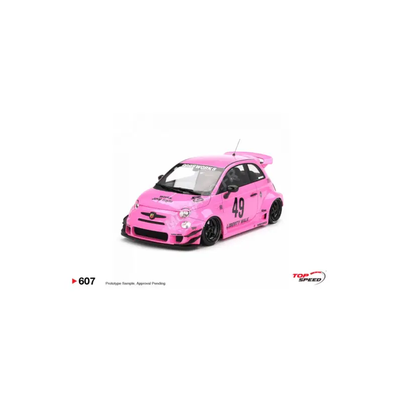 Fiat abarth 595 lb-works x abas works 2024 pink Miniatuur Betrouwbaar