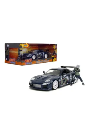 Mazda rx-7 w/kakashi figure glossy blue hollywood rides 1993 1/24 Miniatuur Veilige Betaling
