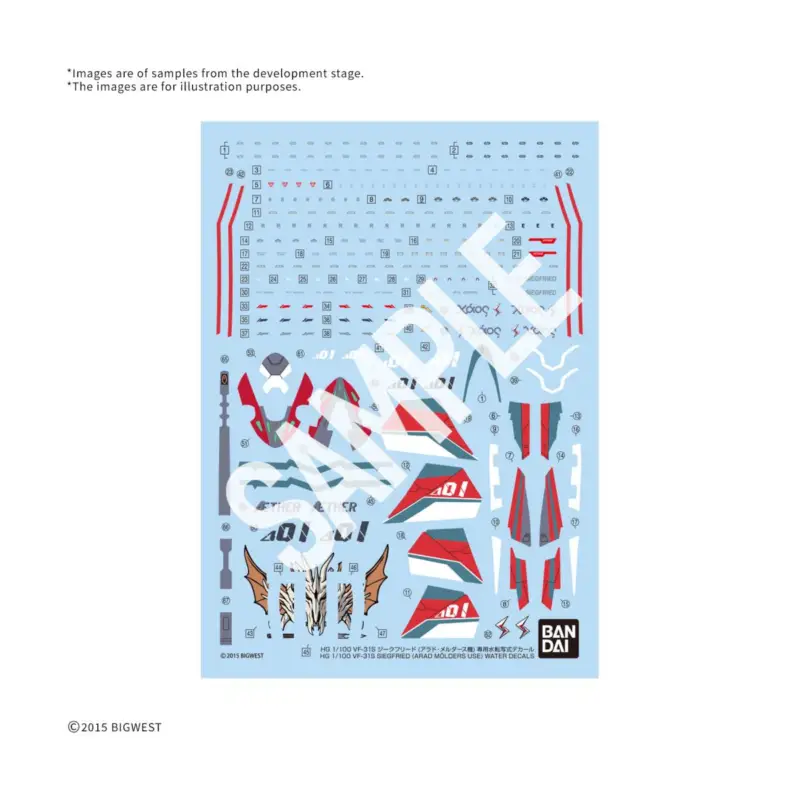 Bestel Nu MACROSS - HG 1/100 VF-31S Siegfried Water Decals - Model Kit