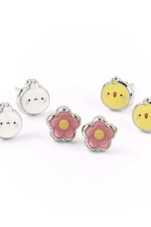Veilige Betaling MOLANG & Piu Piu - Set of 3 Pairs of Earrings