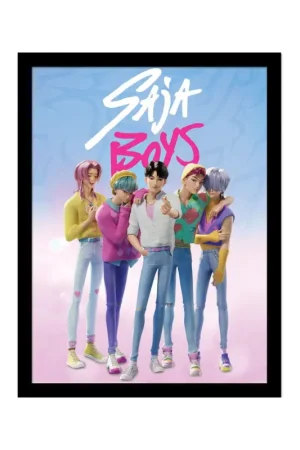 KPop Demon Hunters poster encadré Collector Print Saja Boys Beperkte Voorraad