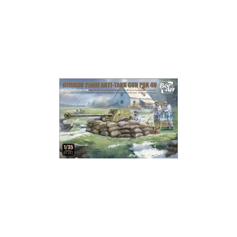 German 7,5cm Pak40 AT gun Schaalmodel Gereduceerde Prijs