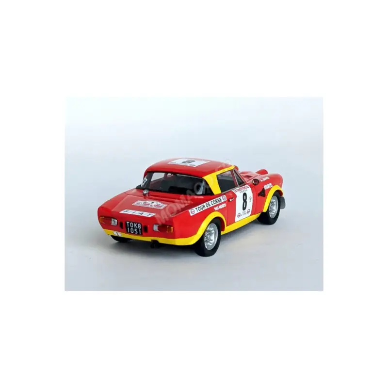 Fabrieksprijs Fiat 124 abarth 8 bernard darniche/alain mahe rallye tour de corse 1974 Miniatuur