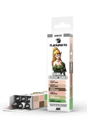 AK INTERACTIVE: Playmarkers SET - SKIN & FLESH TONES (6 ref.) Acrylverf Snelle Levering