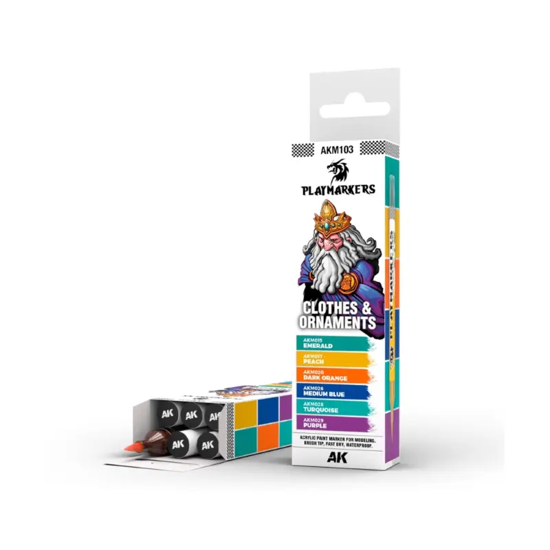 Weekendaanbieding AK INTERACTIVE: Playmarkers SET - CLOTHES & ORNAMENTS (6 ref.) Acrylverf