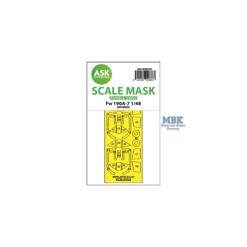 Flitsaanbieding Decal Fw 190A-7 double-sided express fit mask
