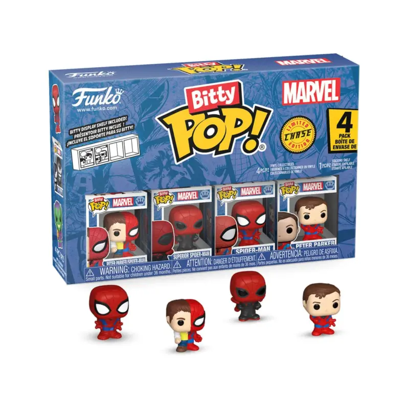 Koopje Spider-Man pack 4 Bitty POP figures! Vinyl Series 4 2cm