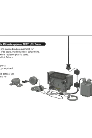 Hete Deal Sd.Kfz. 250 radio equipment PRINT 1/35 (designed to be used with Takom kits)