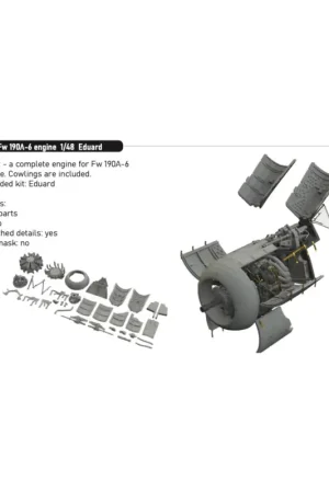 Laatste Versie Focke-Wulf Fw-190A-6 engine (designed to be used with Eduard kits)