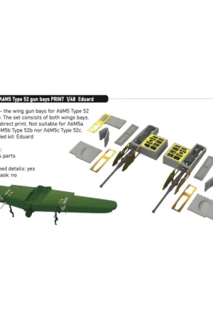 Laatste Kans Mitsubishi A6M5 Type 52 gun bays PRINT (designed to be used with Eduard kits)