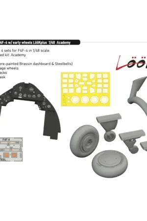 Grumman F4F-4 w/ early wheels LööKplus 1/48 (designed to be used with Academy kits) Speciale Aanbieding