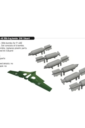 Must-Have Curtiss P-40E Warhawk 30lb fragmentation bombs PRINT (designed to be used with Eduard kits)