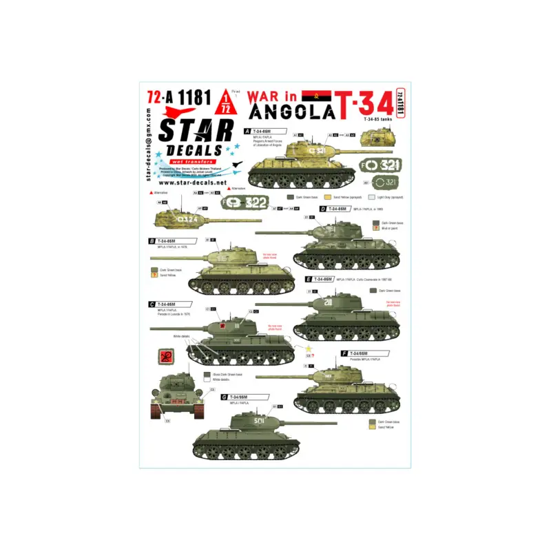 War in Angola 1.T-34-85 tanks.MPLA/FAPLA in 1970-80s. Gereduceerde Prijs