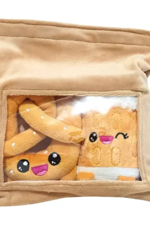 Fabrieksprijs YUMMIES - Pretzel & Beer - 2 Plush 15cm in plush bag 21x21cm