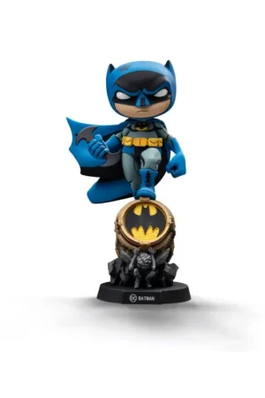 Koopje Batman Figure Mini Co. PVC Batman on Bat-Signal (Blue Variant) 15 cm Figuurtje
