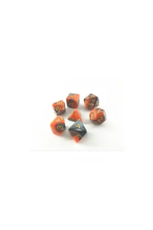 Lage Prijs HDB-10 Set of 7 Dice – Orange and Silver Fusion