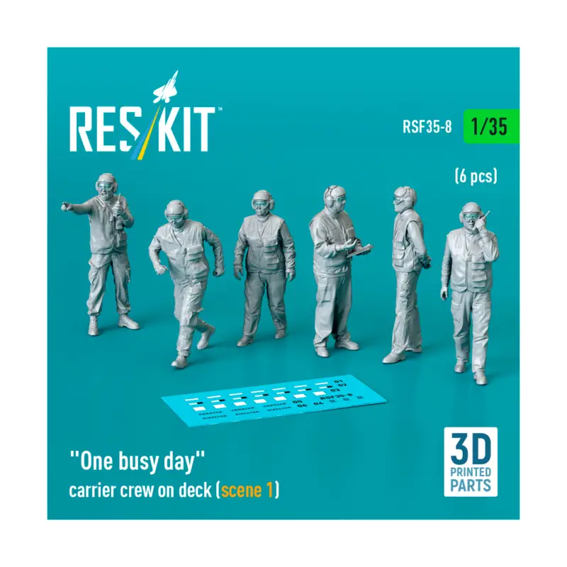 Snelle Levering 'One busy day' carrier crew on deck (scene 1) (6 pcs) (3D-Printed) Figuren