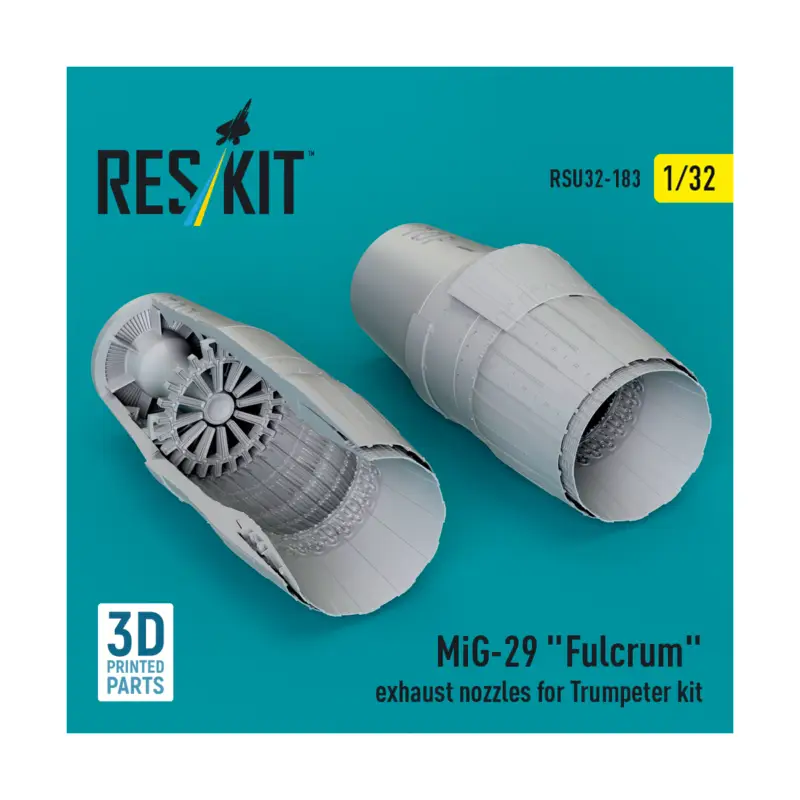 Hoge Kwaliteit Mikoyan MiG-29 Fulcrum exhaust nozzles (designed to be used with Trumpeter kits) (3D Printed)