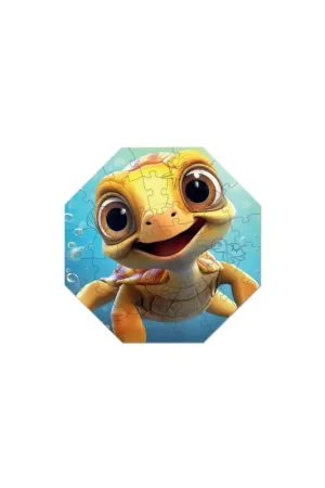 Wooden Puzzle – Theo Turtle – 46 pcs (4 unique pcs) Puzzel Korting