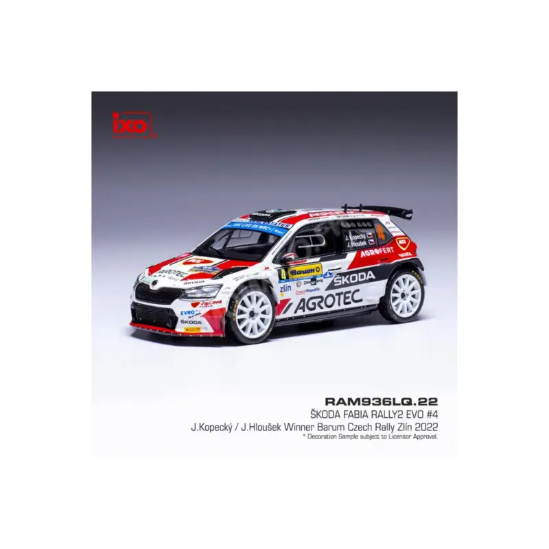 Skoda fabia rally 2 evo 4 jan kopecky/jan hlousek czech rally 2022 1st Miniatuur Laatste Versie