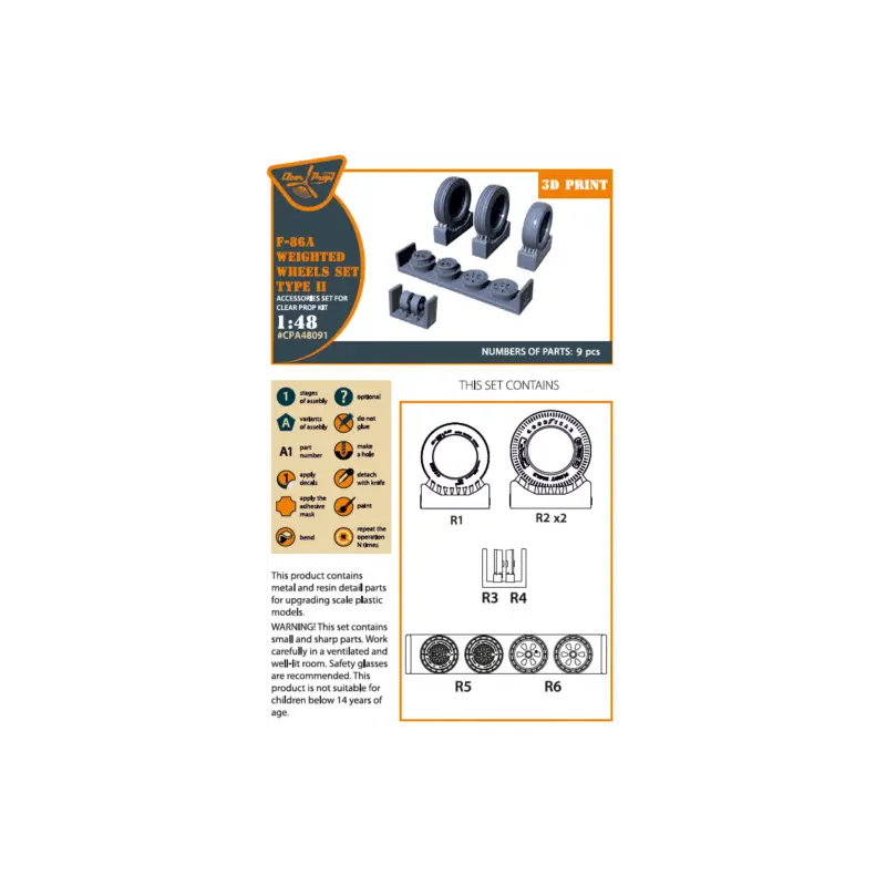 Actieprijs F-86A Weighted wheels set type 2 for CP kits