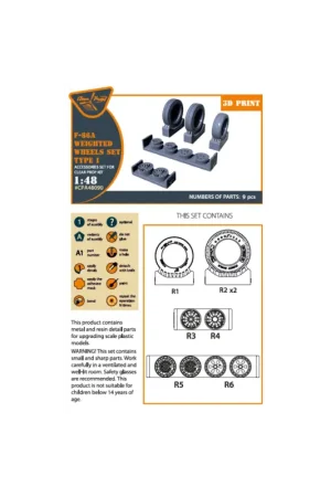 F-86A Weighted wheels set type 1 for CP kits Express Levering