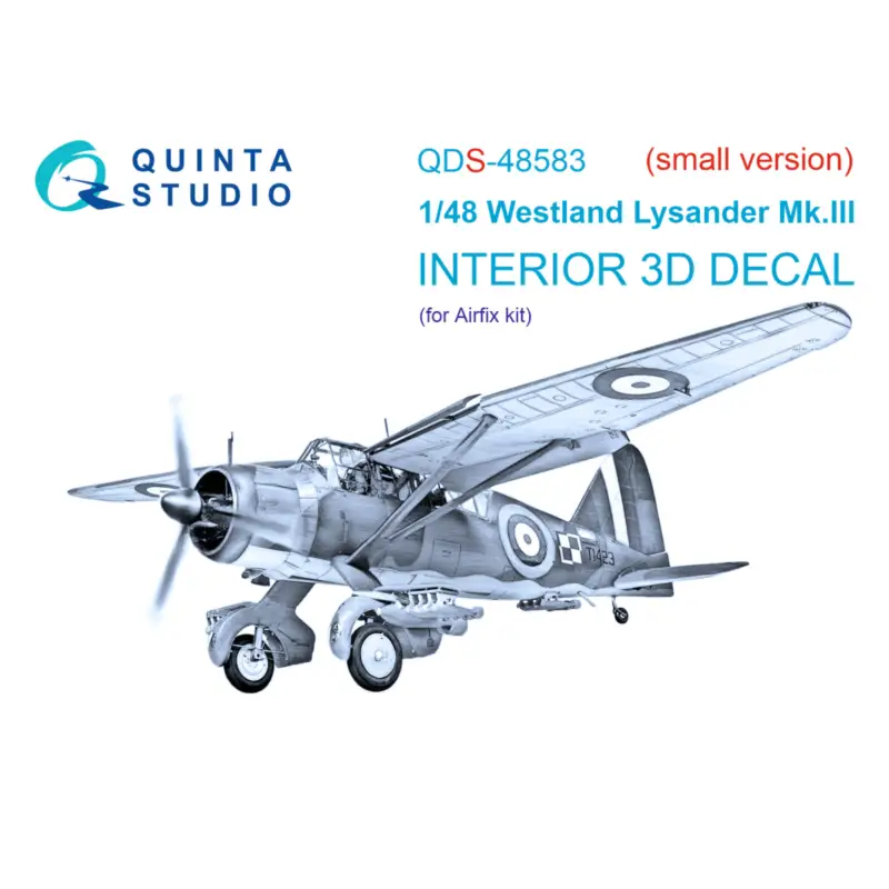 Westland Lysander Mk.III 3D-Printed & colored Interior on decal paper (Airfix) (small version) Shop Nu