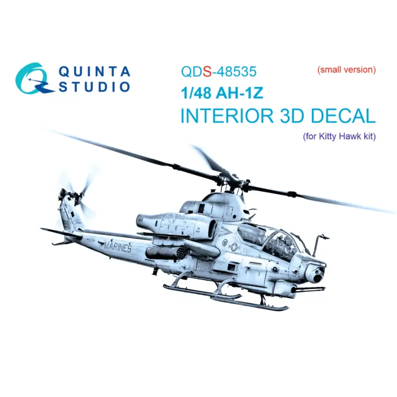 Laatste Versie Bell AH-1Z Zulu Cobra/Viper 3D-Printed & colored Interior on decal paper (KittyHawk) (small version)