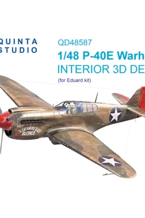 Koop Online Curtiss P-40E Warhawk 3D-Printed & colored Interior on decal paper (Eduard)