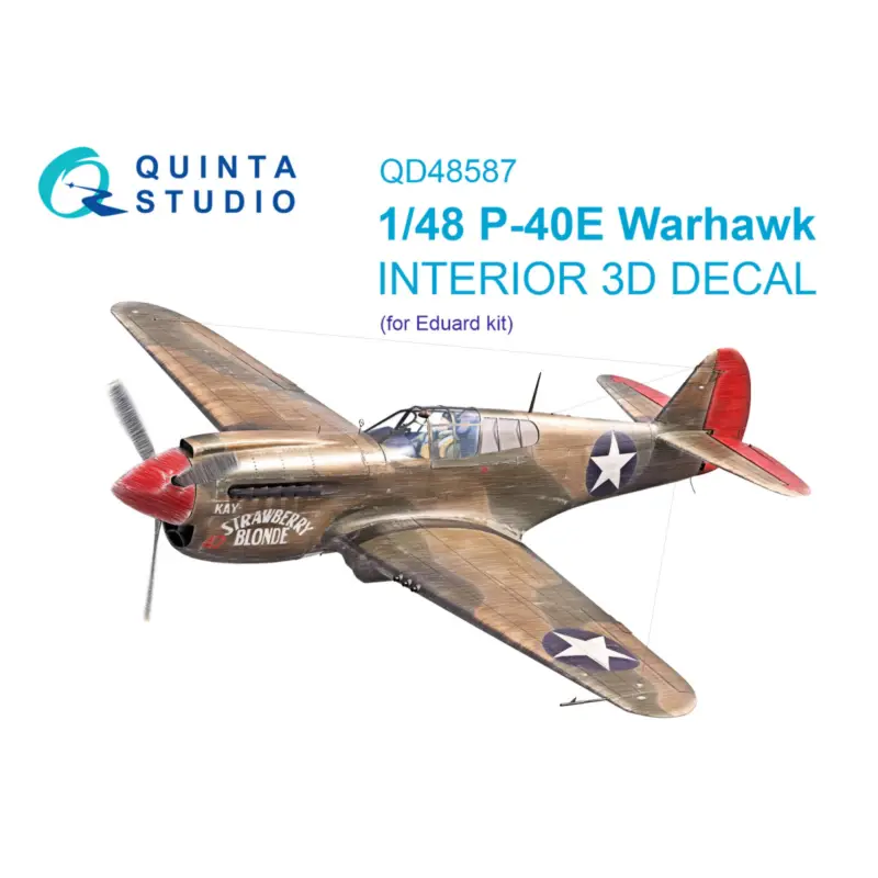 Koop Online Curtiss P-40E Warhawk 3D-Printed & colored Interior on decal paper (Eduard)