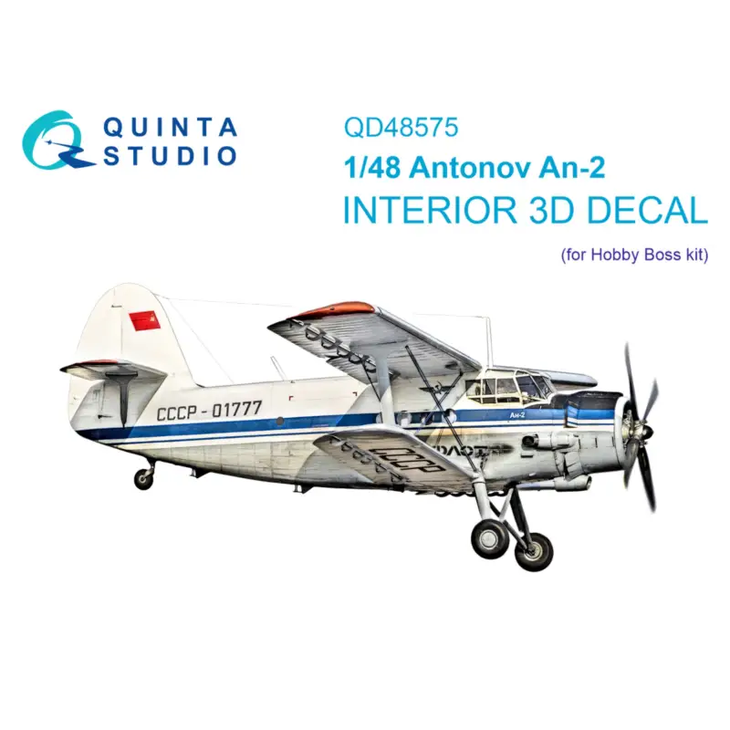 Antonov An-2 Colt 3D-Printed & colored Interior on decal paper (HobbyBoss) Premium