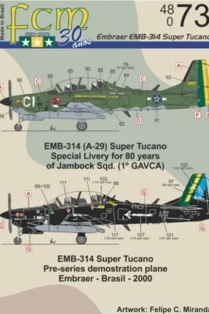 Alleen Vandaag Decal Super Tucano (Jamcock 80 years+ Demonstrator black Tucano)