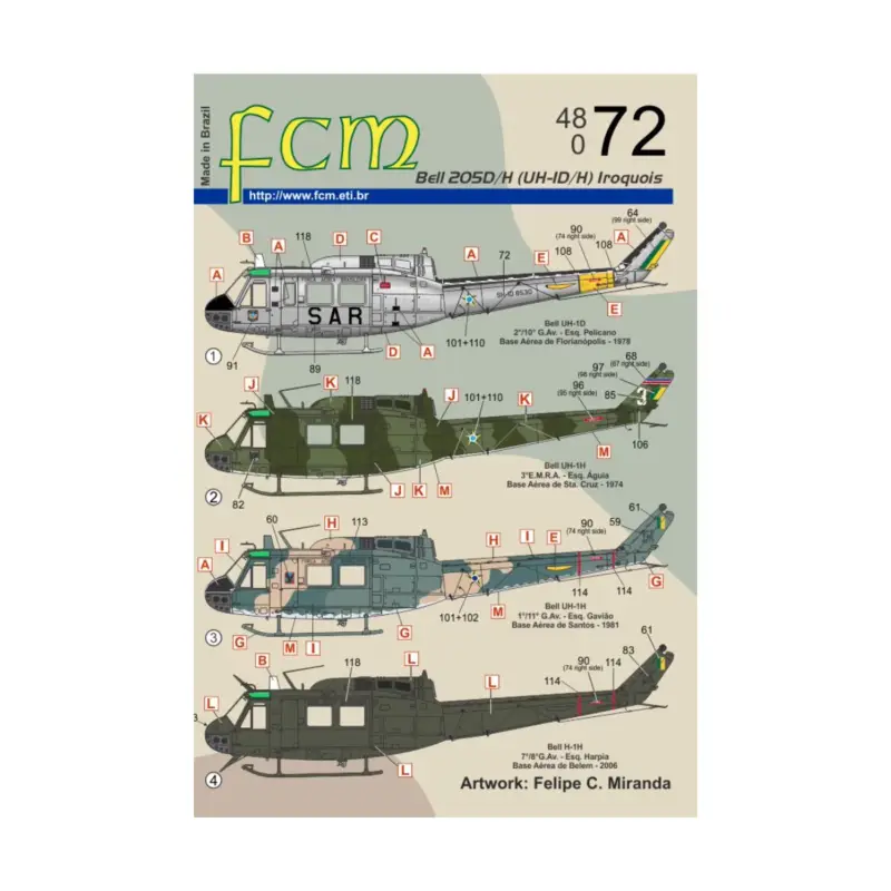 Decal Bell UH-1D/H (Brasil - nine versions) Laatste Kans
