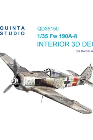 Laatste Versie Focke-Wulf Fw-190A-8 3D-Printed & colored Interior on decal paper (Border Model)