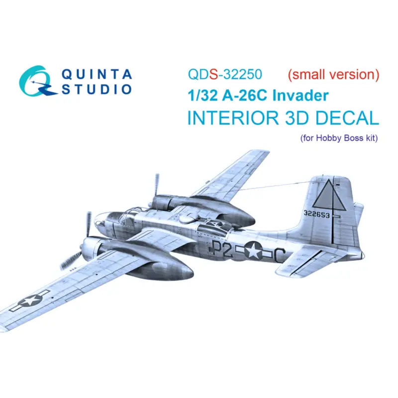 A-26C Invader 3D-Printed & colored Interior on decal paper (Hobby Boss) (Small version) Finale Uitverkoop
