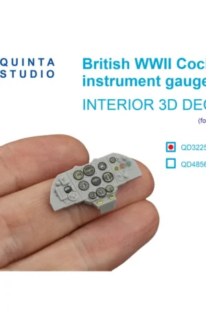 British WWII Cockpit instrument gauges 3D-Printed & colored Interior on decal paper (All Kits) Hoge Kwaliteit