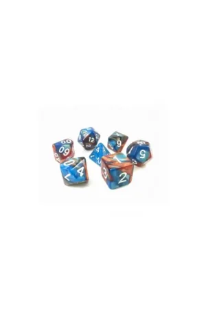 Shop Nu HDB-07 Set of 7 dice in box – Blue and gold fusion