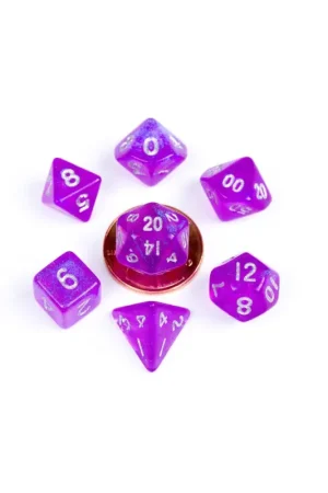 FanRoll - Sharp Mini Stardust Purple dice pack (7) Speciale Aanbieding