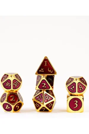 Must-Have FanRoll - Gold with Purple Enamel dice pack (7)