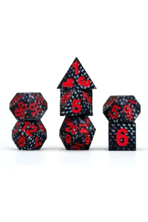Laatste Kans Dragon Storm - Sharp Edge Silicone Black Dragon Scales dice pack (7)