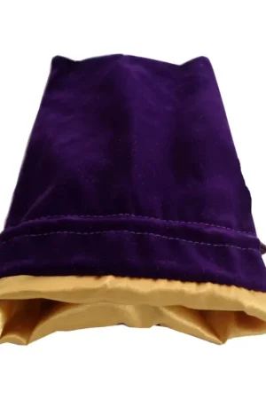 Meest Verkocht FanRoll - Velvet Purple with Golden Satin Large Dice Bag