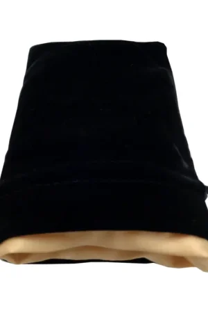 FanRoll - Velvet Black with Gold Satin Small Dice Bag Betrouwbaar