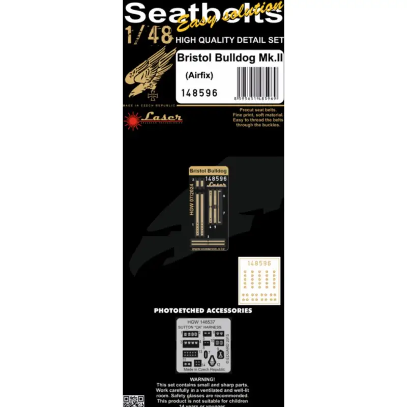 Beste Prijs BRISTOL BULLDOG MK.II - SEATBELTS (designed to be used with Airfix kits) designed for Bristol Bulldog Mk.II produced by Airfix i